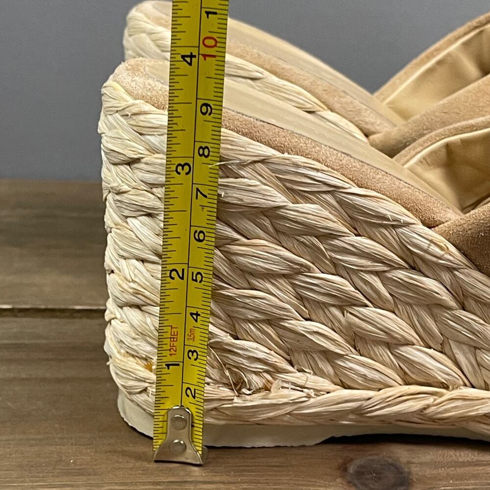 Vince Women's Gilian Espadrille Wedge Heel Sandals Size 5 Blonde Tan Suede - Picture 14 of 16